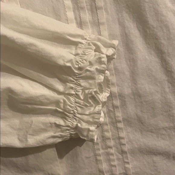 Delilah White Lace Bib Button Down Blouse - Picture 4 of 6